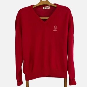 Vintage Indiana Hoosiers Basketball Bobby Knight Sweater V-Neck XXL Red